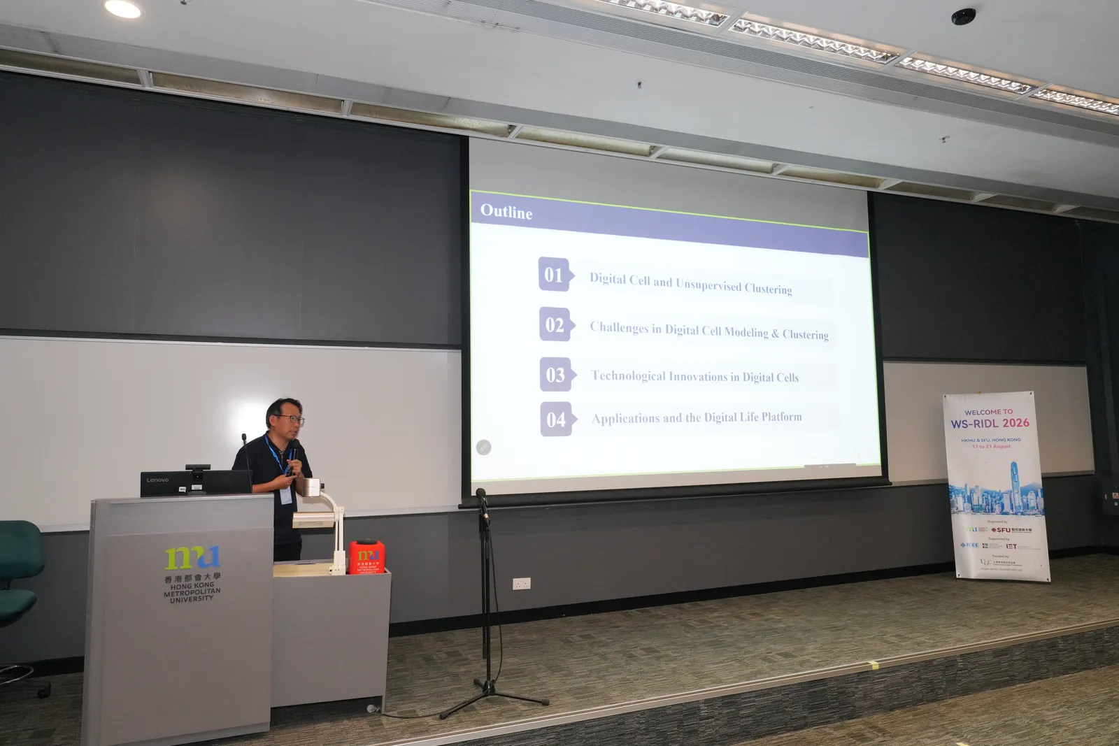 A workshop speaker sharing research findings